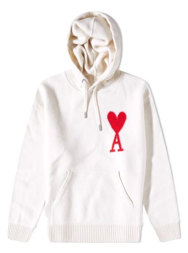Sweatshirt AMI Large A Heart Knit Hoody Vit | UKS802-018-154