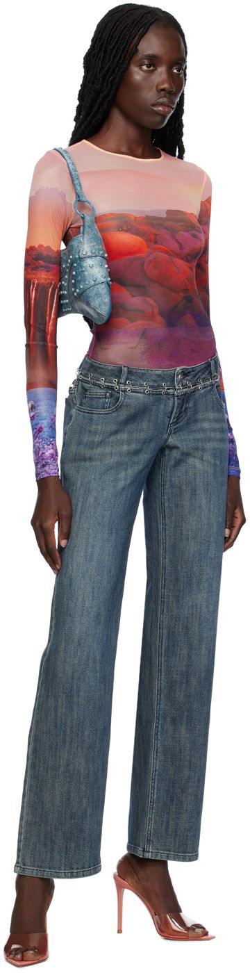 Jeans Miaou Miaou Marco Chain-Embellished Jeans Blå | 1033SD2DUR, 3