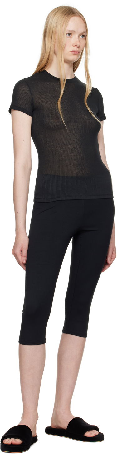 T-shirt SKIMS SKIMS Sheer Cotton T-Shirt Svart | SS-STT-8234W, 3