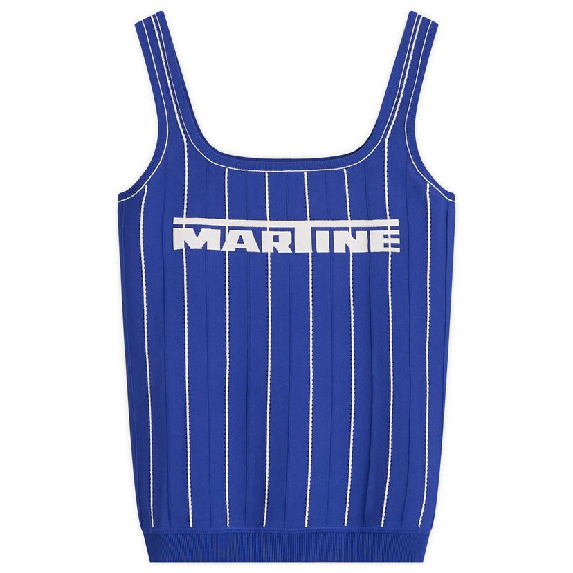 Linne Martine Rose Martine Rose Logo Moto Vest, Size Large Blå | 957YA12500-BLU