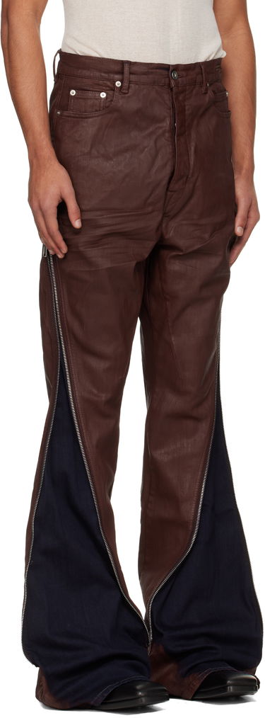 Jeans Rick Owens Concordians Bolan Banana Coated Wide-Leg Side-Zip Jeans Brun | DU02E7363 SDSW, 1