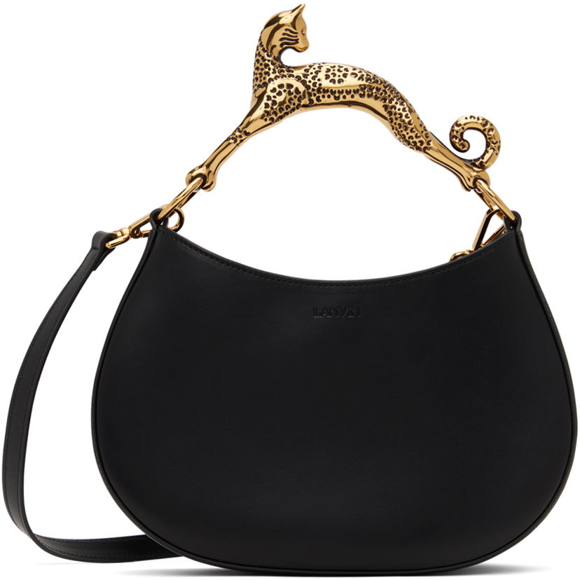 Axelväska LANVIN PM Cat Handle Bag Svart | LW-BGSHC1-NAPA-A21