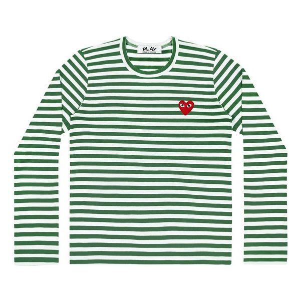 T-shirt Comme des Garçons PLAY Stripe Long Sleeve T-Shirt Grön | AZ-T163-051-3