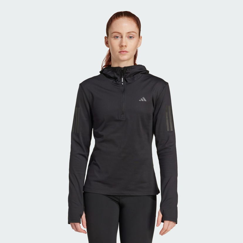 Sweatshirt adidas Performance Own The Run Winterized Hooded Running Jacket Svart | JP3821