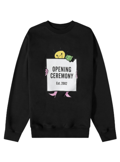Sweatshirt Opening Ceremony Light Bulb Box Logo Crew Sweat Crew Svart | YMBA003F21FLE003-1003
