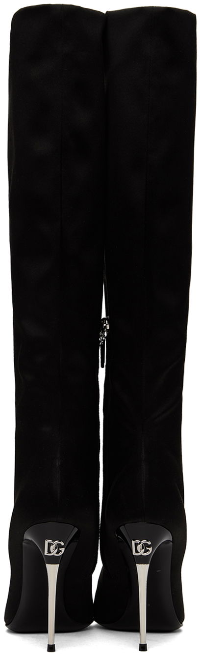 Sneakers och skor Dolce & Gabbana Tall Satin Boots Svart | CU1126 A7630, 1