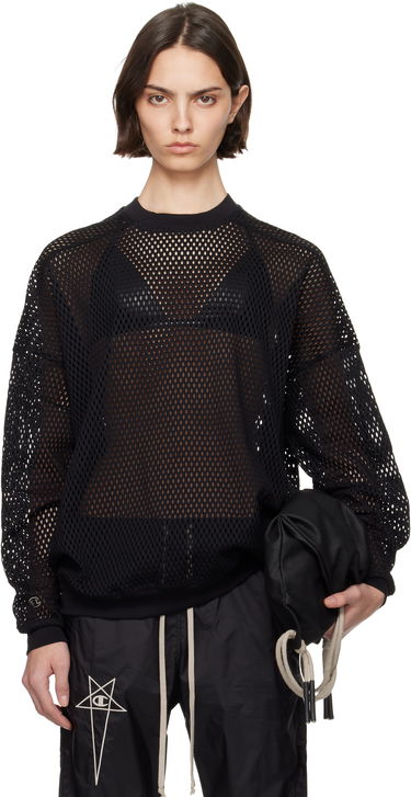 Sweater Rick Owens Rick Owens Champion Edition Jumbo Mesh Sweatshirt Svart | CW01E1670 CHONET, 0