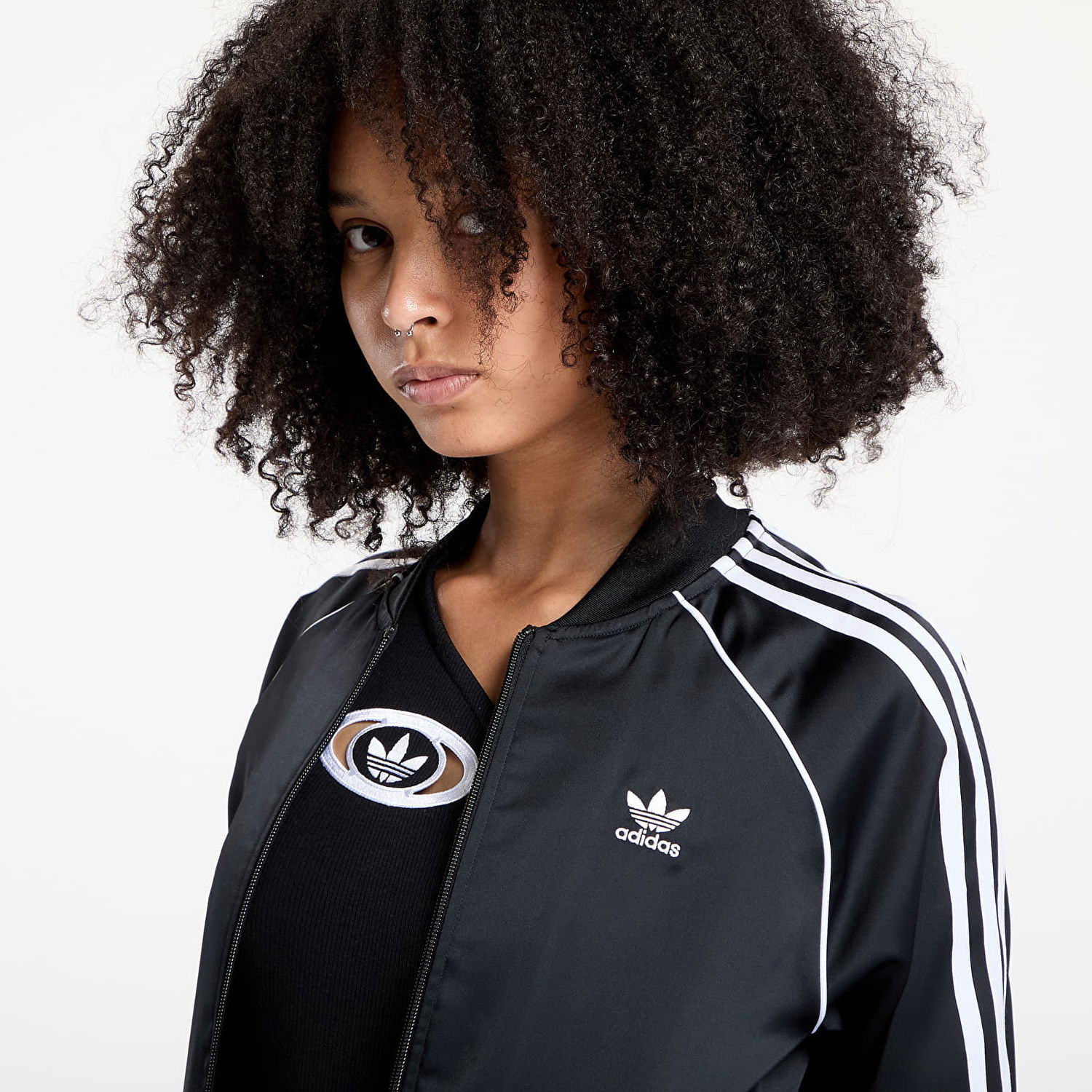 Jacka adidas Performance Adicolor SST Satin Track Top Svart | JZ6733, 1