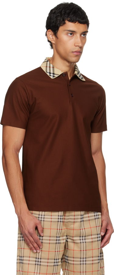 Polotröja Burberry Burberry Check Collar Polo Brun | 8110945, 1