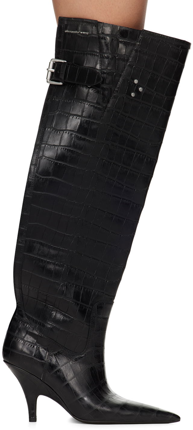 Skovård Alexander Wang Alexander Wang Diablo Open Back Knee-High Boots Svart | 30324B030