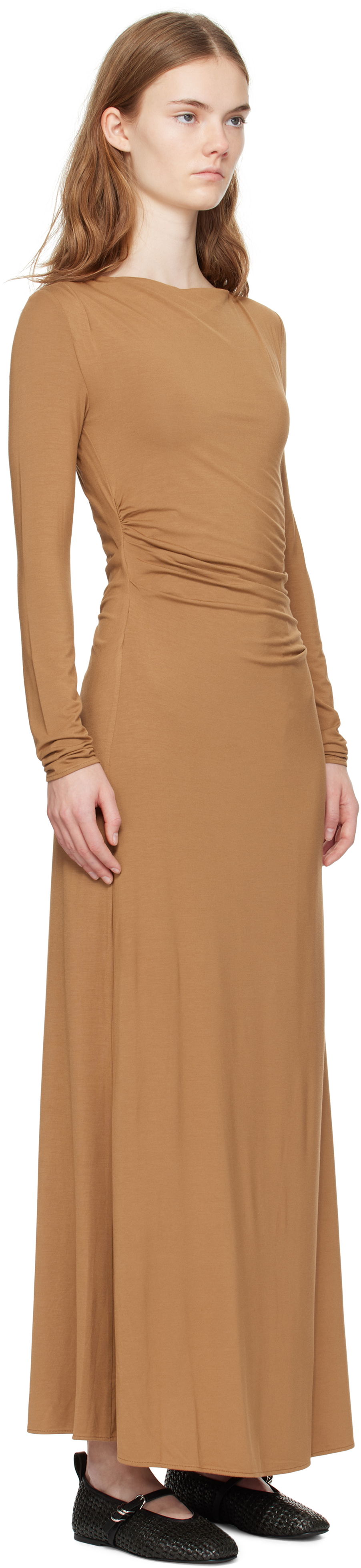 Klä rag & bone rag & bone Luca Draped Maxi Dress Brun | WAC24H3023L923, 1