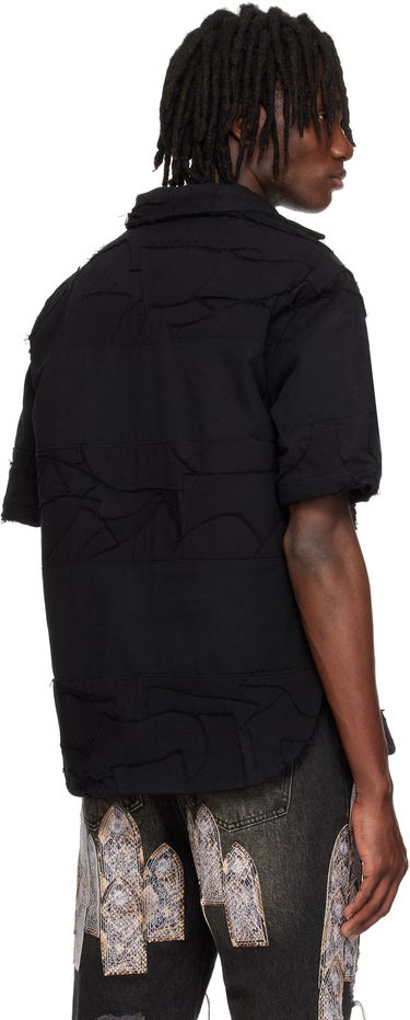 Polotröja Who Decides War Who Decides War 'WDW' Winged Denim Polo Svart | 1110580002SS25, 2