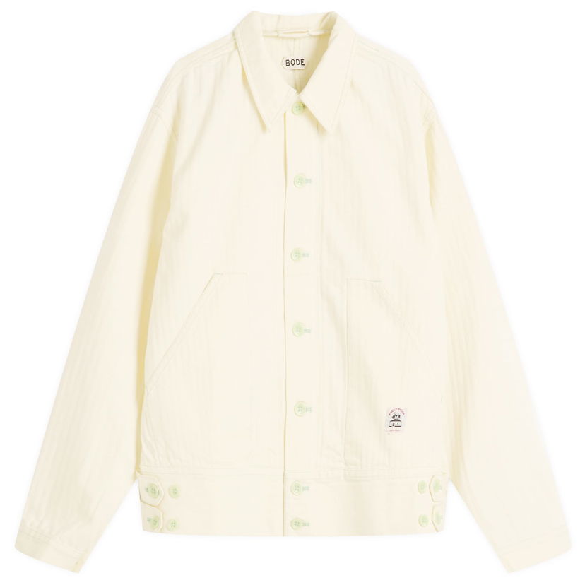 Jacka Bode Greenskeeper Knolly Brook Jacket, Size Medium Vit | MRS25JA006-IVR