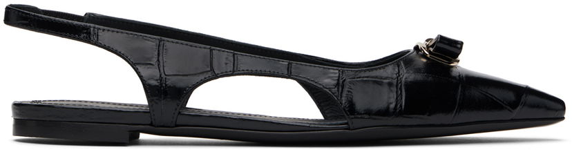 Tillbehör FERRAGAMO Ferragamo Mini Bow Slingback Flats Svart | 01H658 - 768799