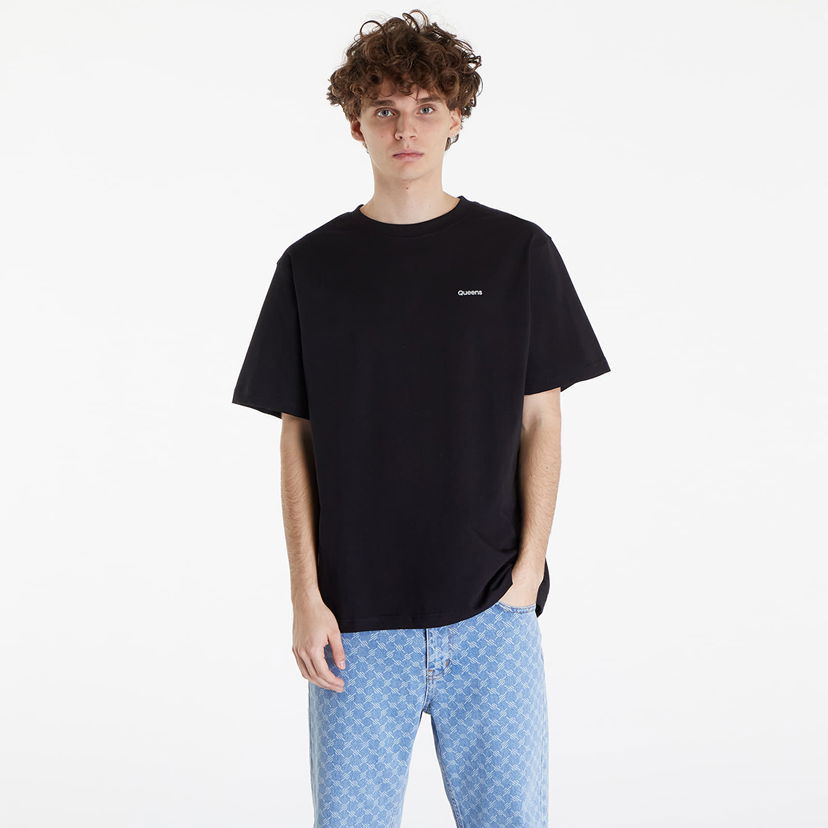 T-shirt Queens Essential T-Shirt With Contrast Print Black Svart | QNS_022