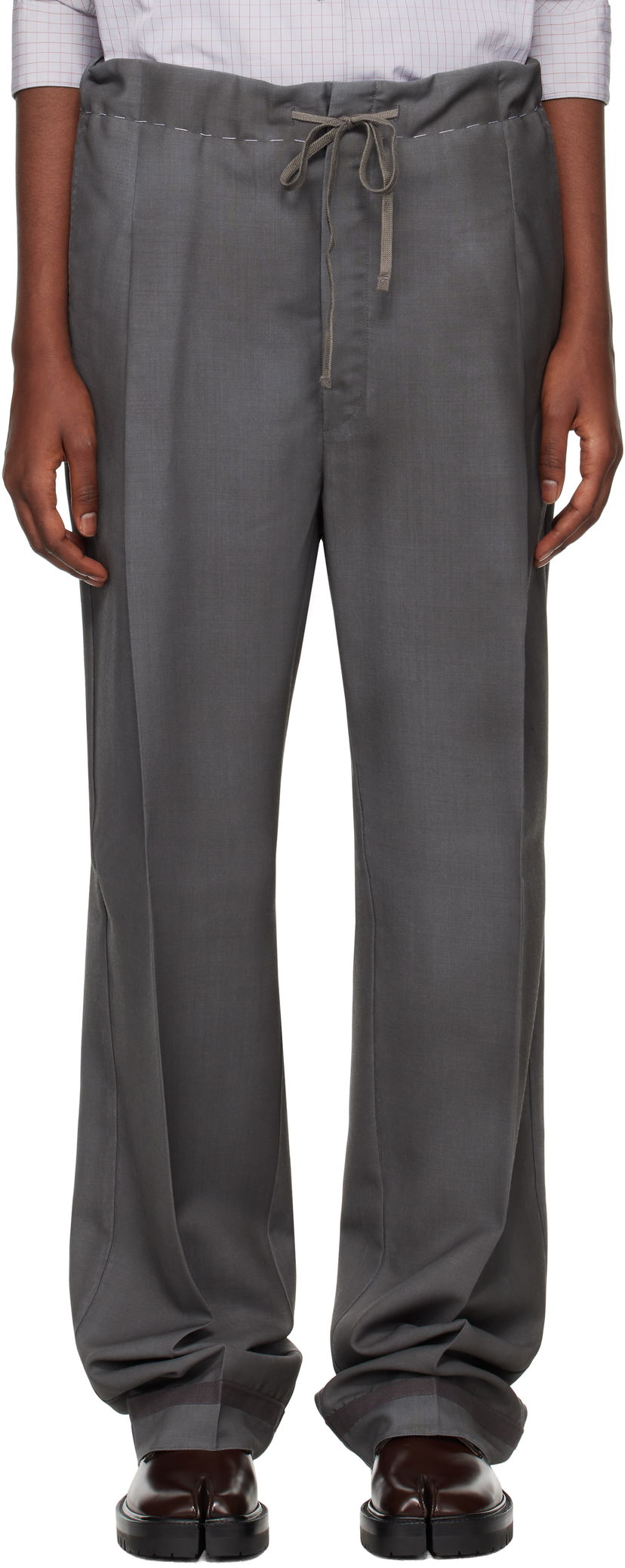 Byxor Maison Margiela Wool Mohair Trousers Grå | S51KA0572 M35141