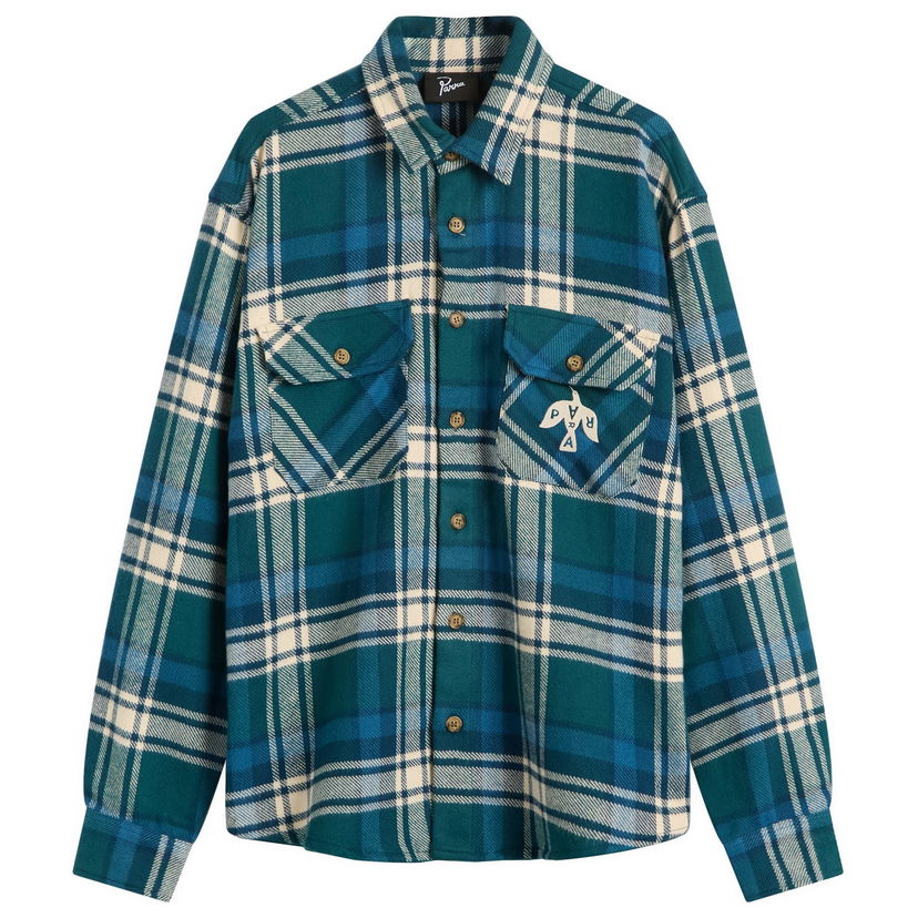 Skjorta By Parra Crow Flannel Shirt Grön | 54330-PGN