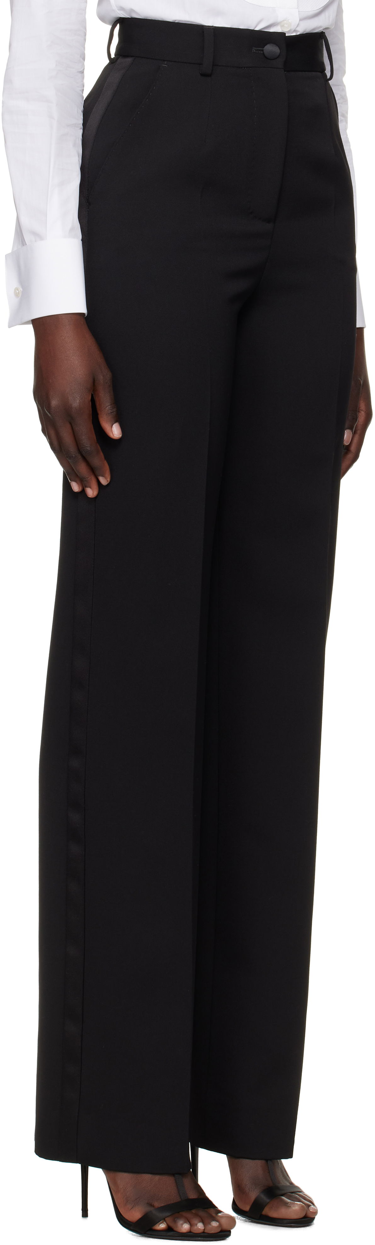 Byxor Dolce & Gabbana Dolce&Gabbana Wool Tuxedo Trousers Svart | FTC8ZT FU21E, 1