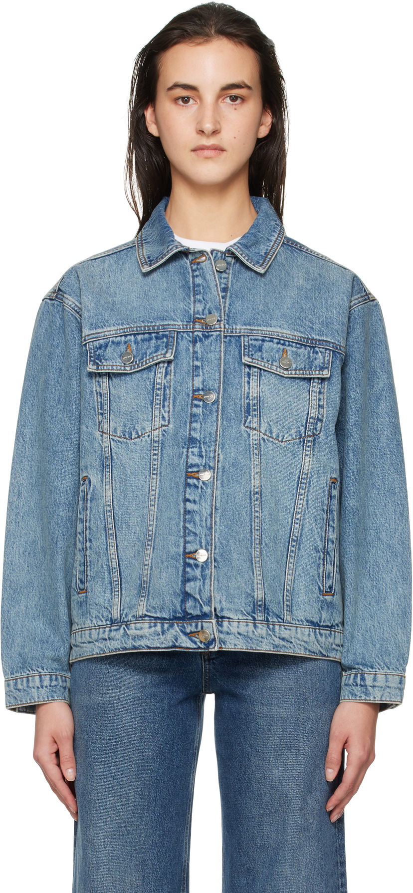 Jacka Anine Bing Rory Denim Jacket Blå | A-01-10539-WHD4