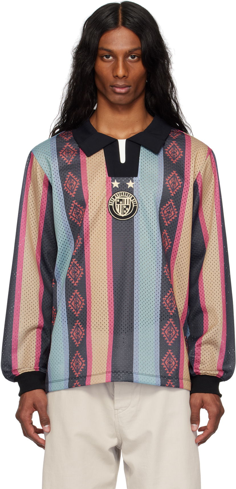 Jersey Andersson Bell Andersson Bell Navajo Stripe Long Sleeve Polo Flerfärgad | atb1297m