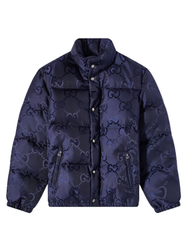 Pufferjacka Gucci Horse Bit Monogram Harrington Jacket Mörkblå | 694161-Z8A53-4348