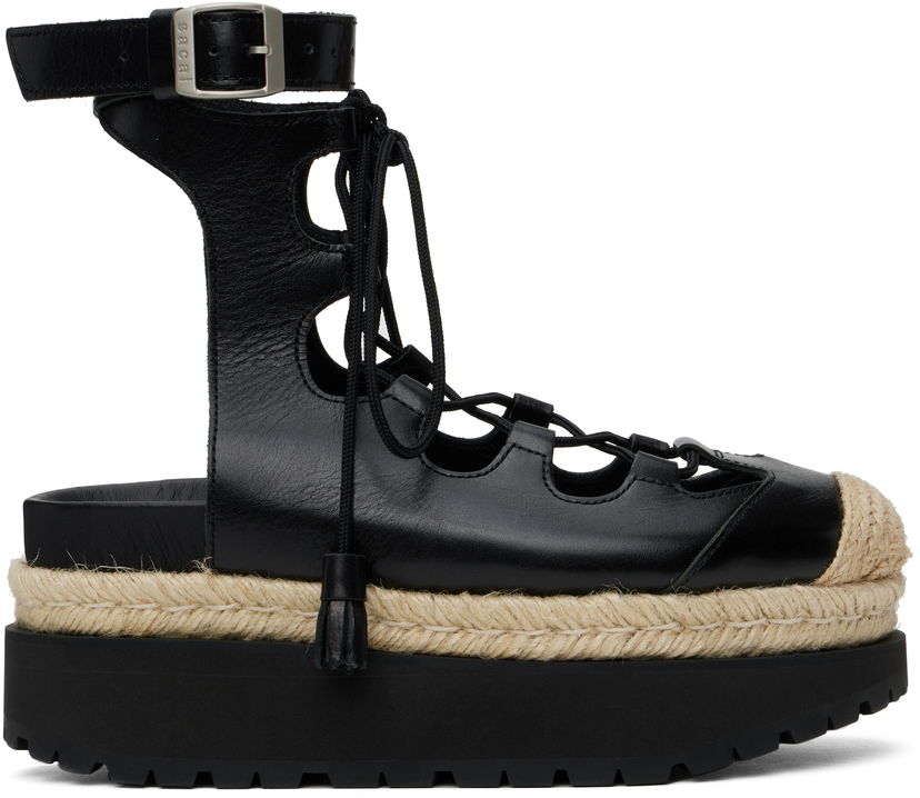Skovård sacai Sacai Ghillie Heeled Sandals Svart | 25-07920