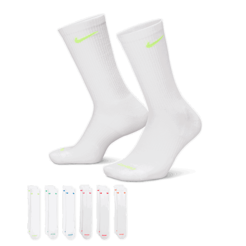 Strumpor Nike Everyday Plus Cushioned Training Socks (6 Pairs) Vit | SX6897-968