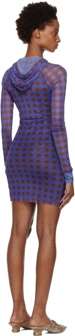 Klä Ottolinger Ottolinger Checked Hooded Minidress Blå | 101207, 2