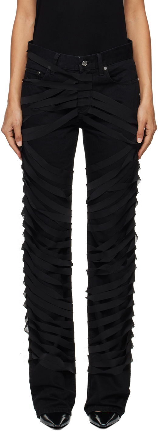 Jeans Helmut Lang Ribbons Decorated Worker Pants Svart | O06DW201