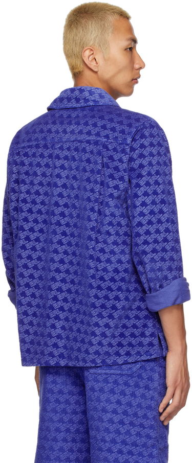 Skjorta ERL Printed Corduroy Button-Up Shirt Blå | ERL05B001, 2