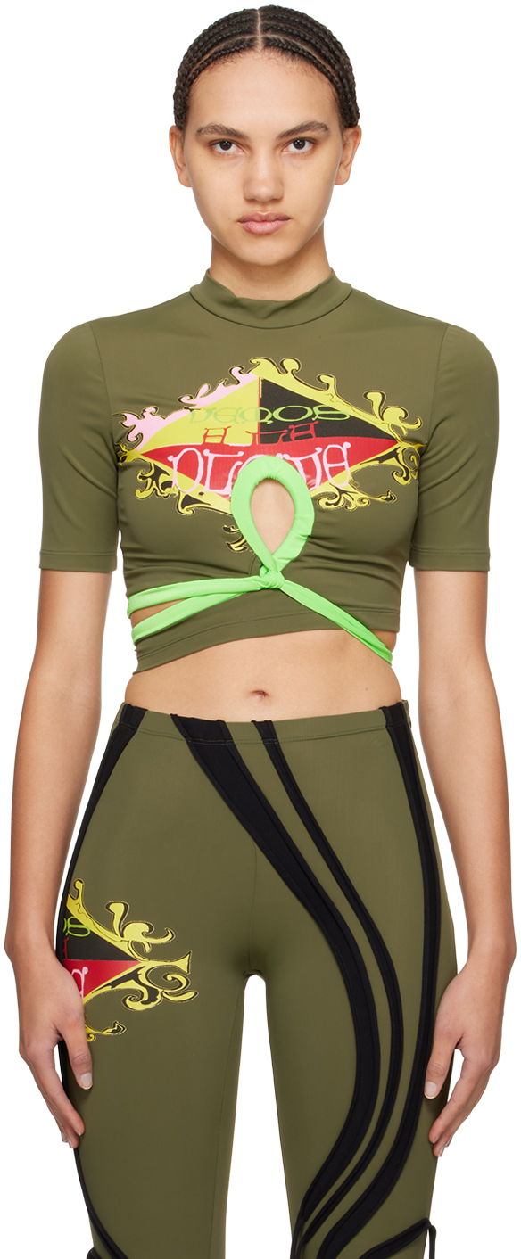Crop top Ottolinger Ottolinger Wrap T-Shirt Grön | 500904