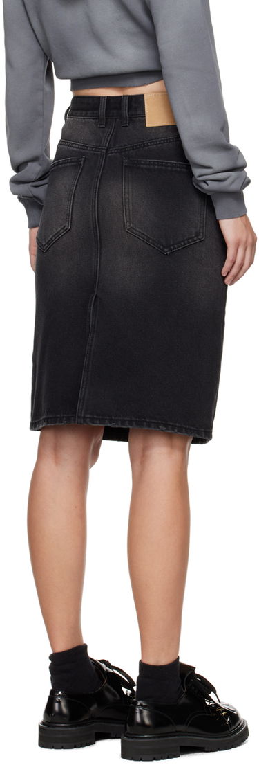 Kjol We11done We11done Washed Denim Midi Skirt Svart | WD-DS2-24-372-W-BK, 2