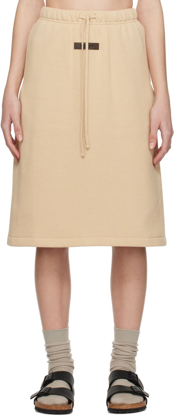 Kjol Fear of God Fear of God ESSENTIALS Drawstring Midi Skirt Beige | 160BT225034FW