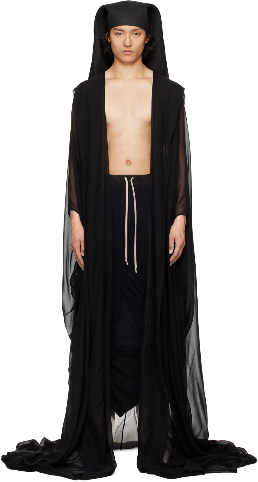 Rockar Rick Owens Rick Owens Hollywood Allahnah Long Coat Svart | RR01E5903 S