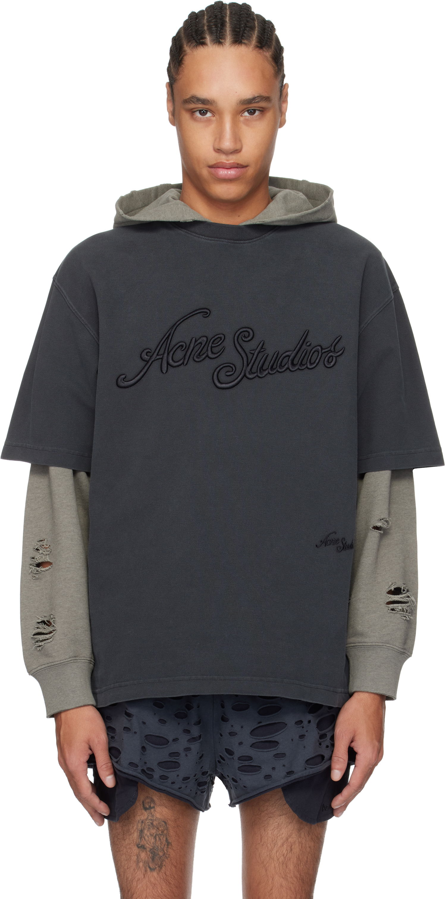 Sweatshirt Acne Studios Acne Studios Relaxed Fit Logo T-Shirt Grå | CL0345-, 0