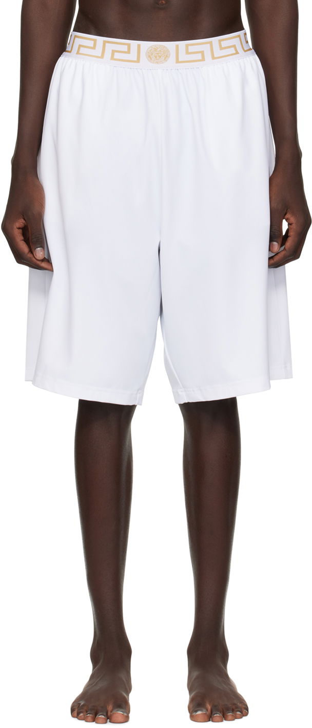 Shorts Versace Versace Greca Border Swim Shorts Vit | 1003754 1A02555