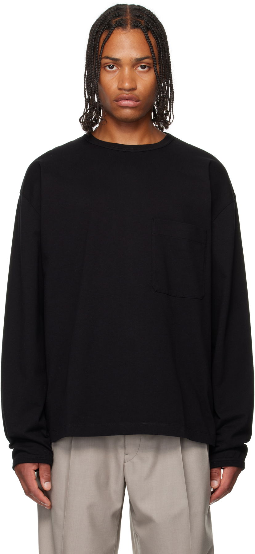 T-shirt LEMAIRE LEMAIRE Boxy Pocket Tee Svart | TO1340 LJ1022