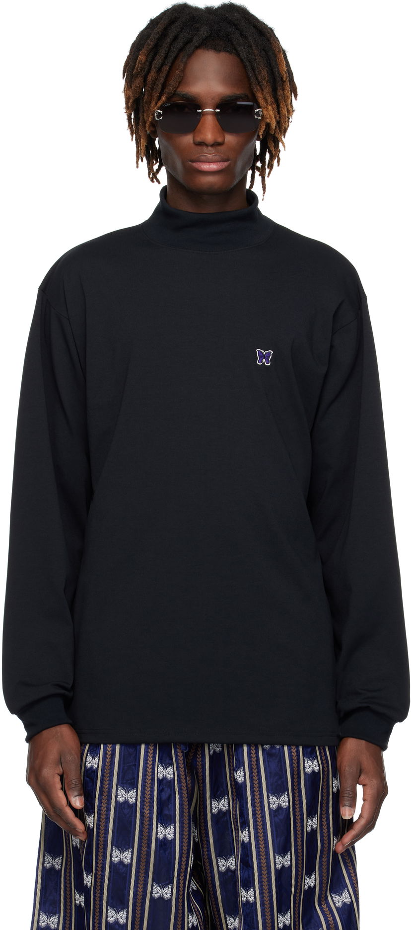 T-shirt Needles NEEDLES Mock Neck T-Shirt Svart | QV359