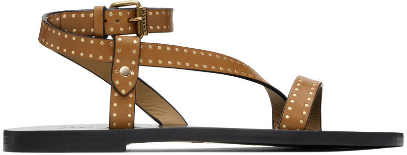 Sneakers och skor ISABEL MARANT Isabel Marant Jopee Studded Leather Sandals Brun | SD0228FA-C1B05S