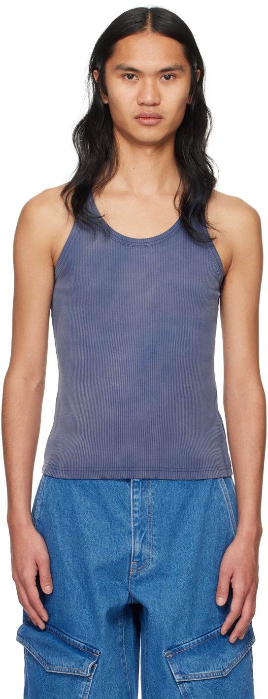 Linne Dion Lee Sprayed Tank Top Blå | C3160PS24