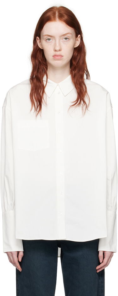 Skjorta Anine Bing ANINE BING Maxine Long Sleeve Button-Up Shirt Vit | A-07-5832-100, 0