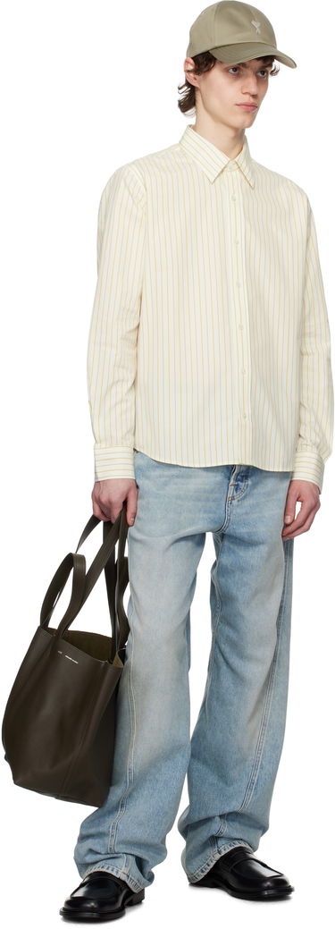 Skjorta AMI AMI Paris Classic Striped Shirt Gul | HSH051.CO0109, 3
