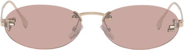 Solglasögon FENDI 'Fendi First' Crystal Oval Rimless Sunglasses Rosa | FE4075USW5428Z 192337234699, 0