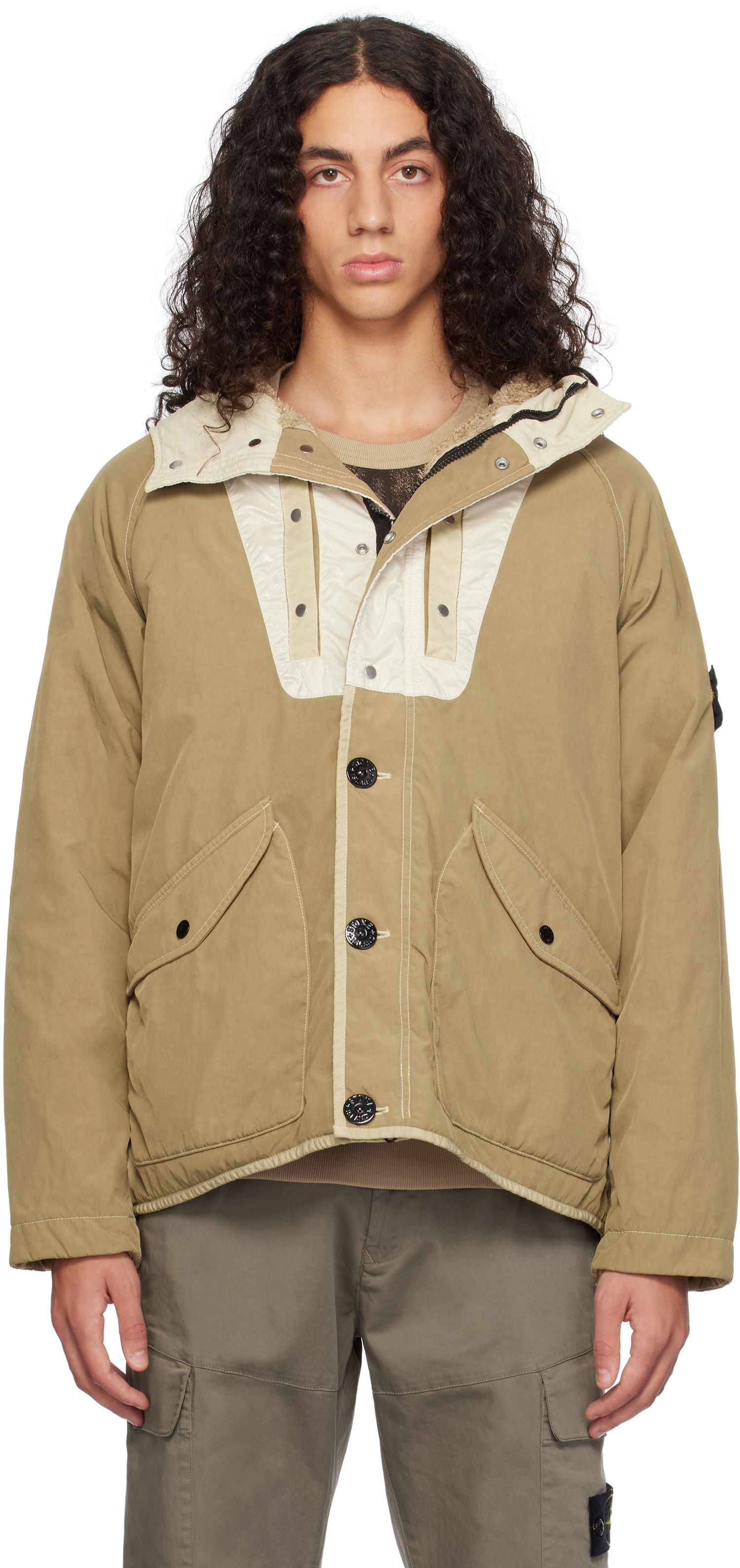 Parkas Stone Island Hooded Jacket Beige | 811544021, 0