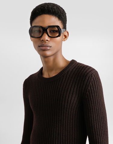 Sweater Dolce & Gabbana Dolce & Gabbana Ribbed Wool Pullover Brun | GXQ83TJCVG6M0023, 3