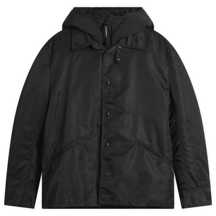 Jacka Junya Watanabe Junya Watanabe x C.P. Company Nylon Twill Hooded Goggle Jacket Svart | WP-J915-100-1