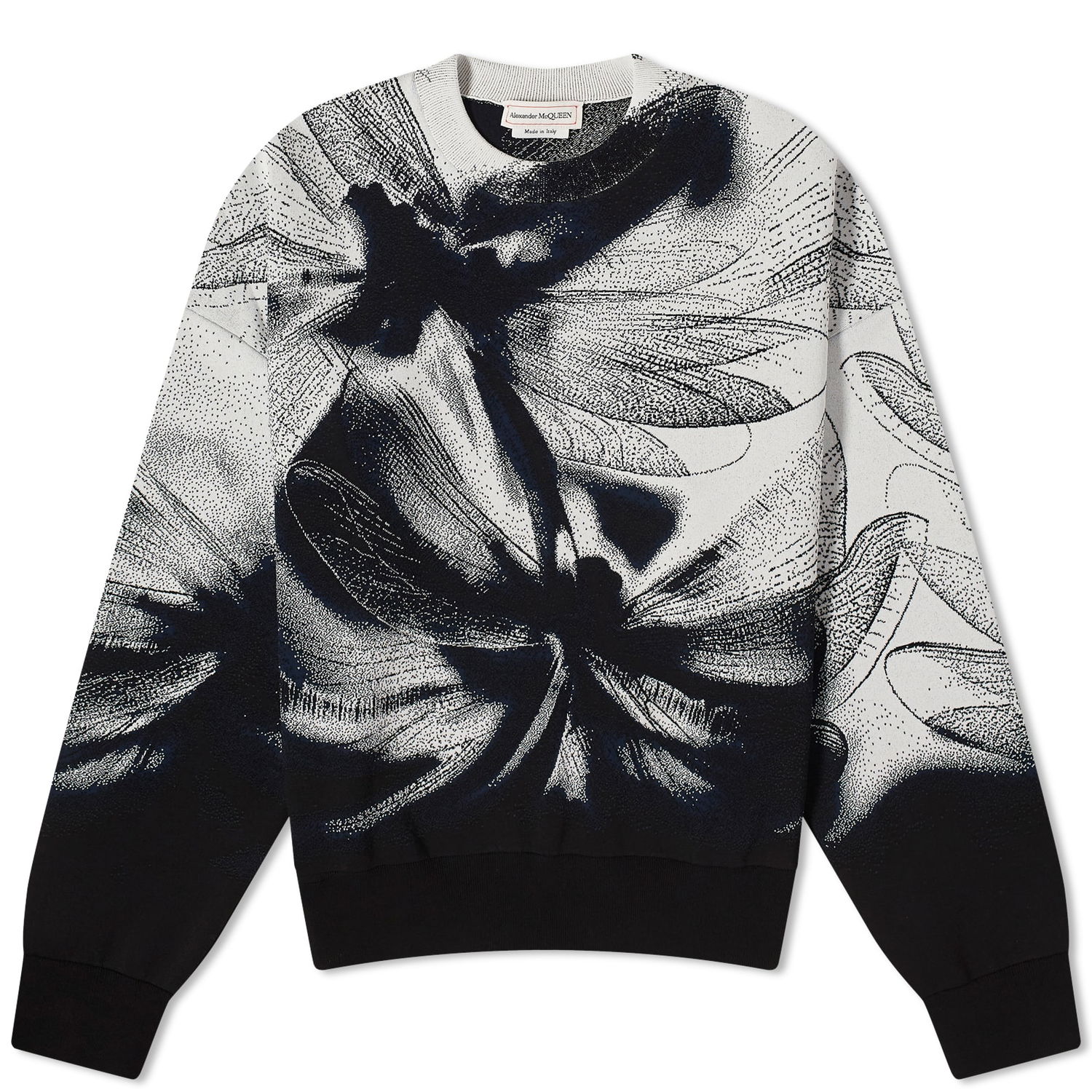 Sweater Alexander McQueen Jacquard Dragonfly Crewneck Grå | 776011Q1A8A-1219, 0