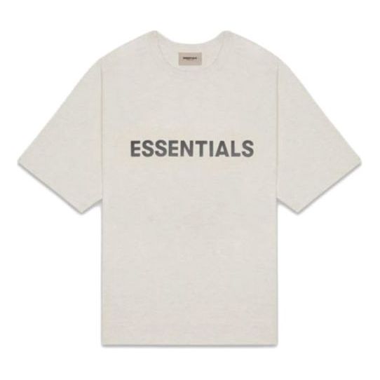 T-shirt Fear of God Essentials 3D Silicon Applique Boxy T-Shirt Beige | FOG-SS20-288