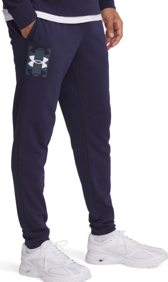 Träningsbyxor Under Armour Under Armour Rival Terry Logo Joggers Mörkblå | 1390144-410