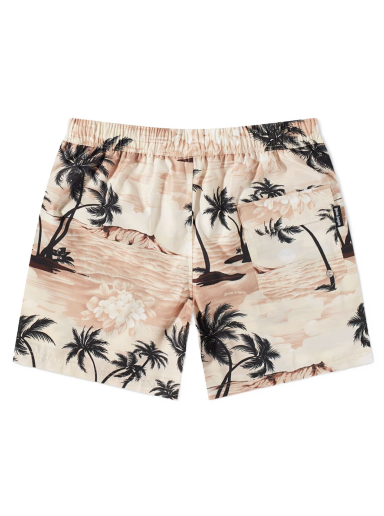 Badkläder Palm Angels Hawaiian Swim Short Beige | PMFD002S23FAB0046110